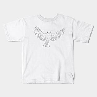 Robin Bird In Flight Flying Line Art Kids T-Shirt